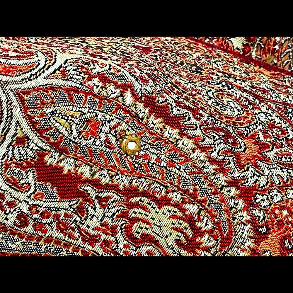 3 pc Persian Red/Silver Paisley Cover/ Tablecloth / Throw